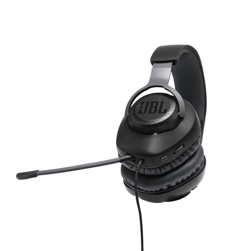 JBL Quantum 100 - Black - Wired over-ear gaming headset with flip-up mic - Detailshot 4 image number null